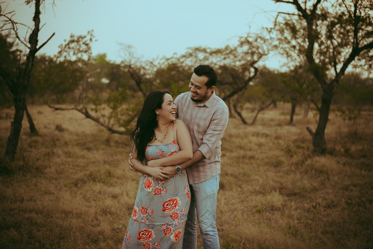 A Romantic Couple Embracing