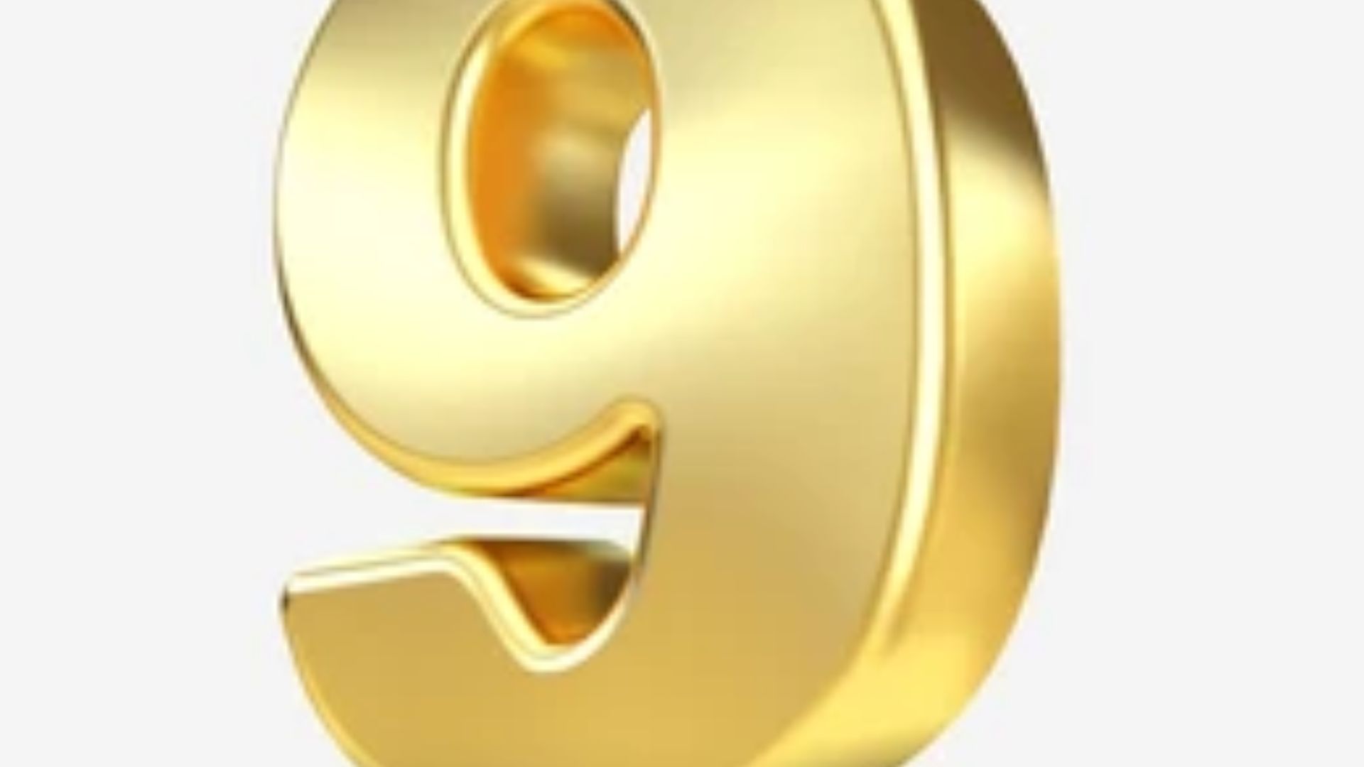 Number 9 Written In Golden Color