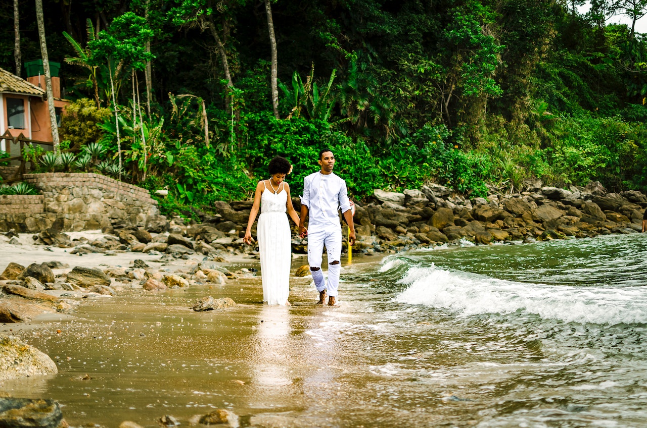Couple Walking on Seashore
