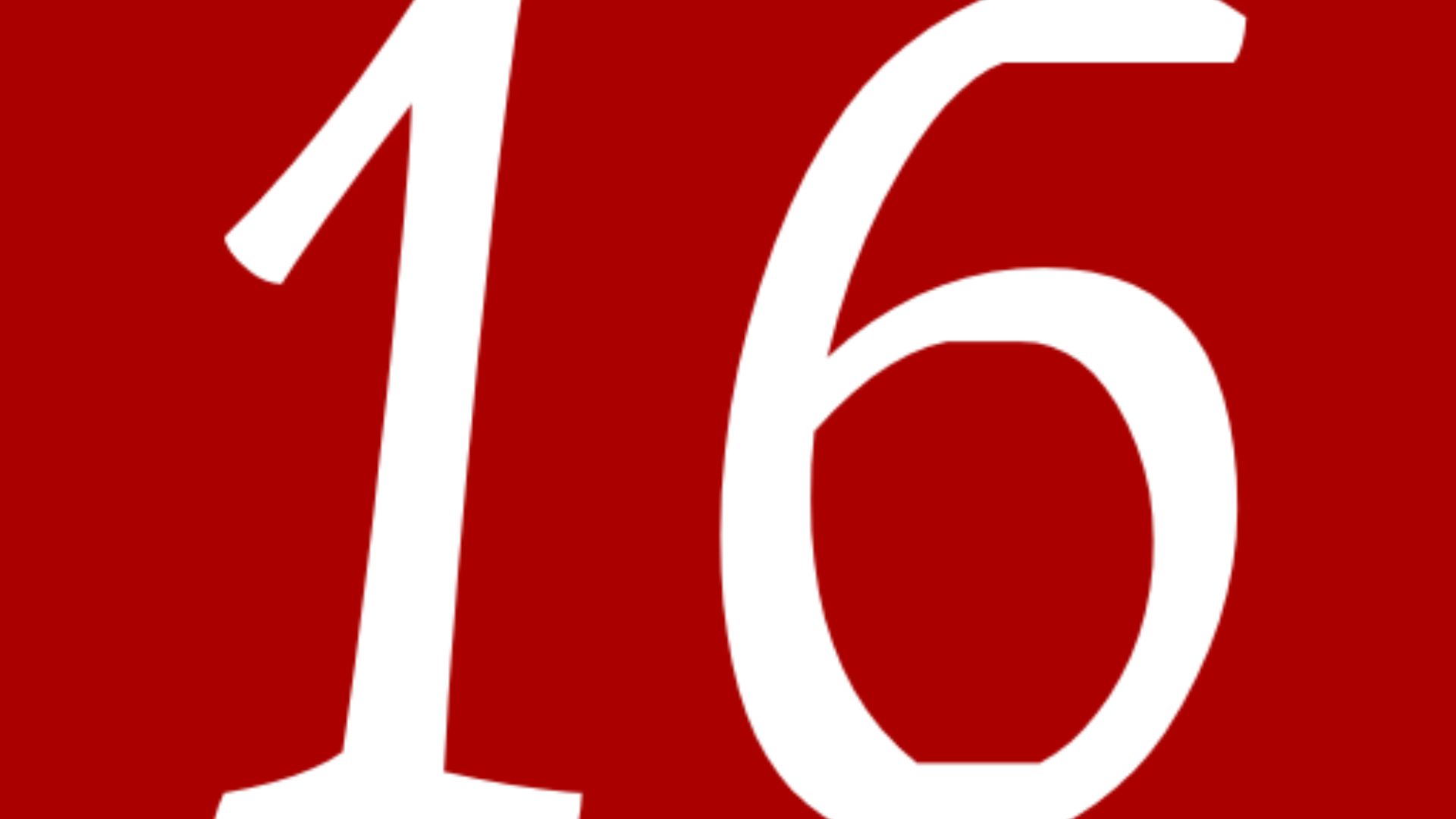 White Lined Number 16