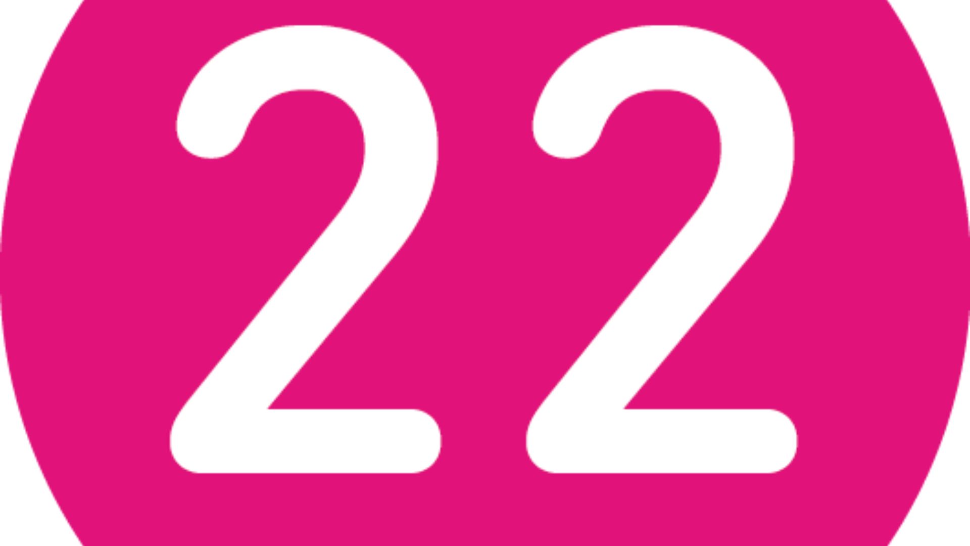 Number 22 In Pink Background
