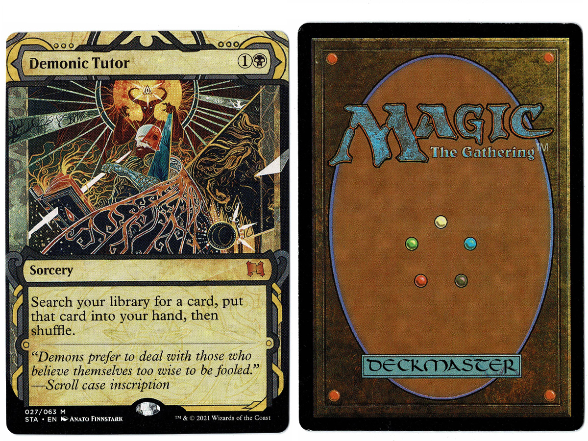 Demonic Tutor Card From Front And Back