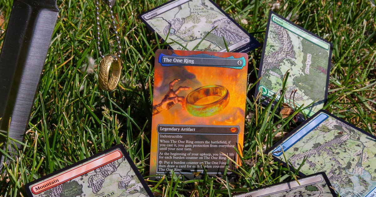 MTG Cards On Grass