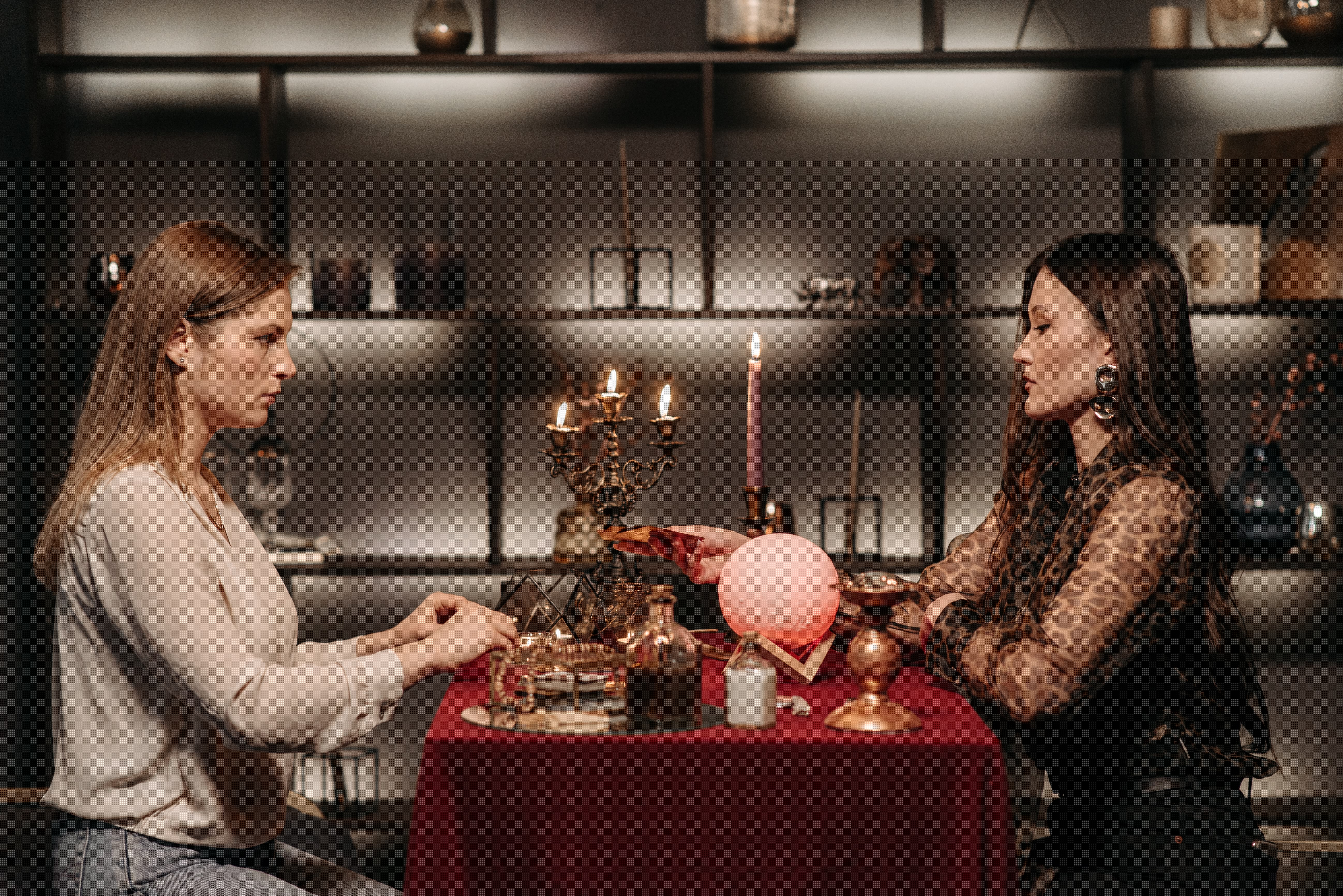 Fortune Teller doing a Reading for a Client