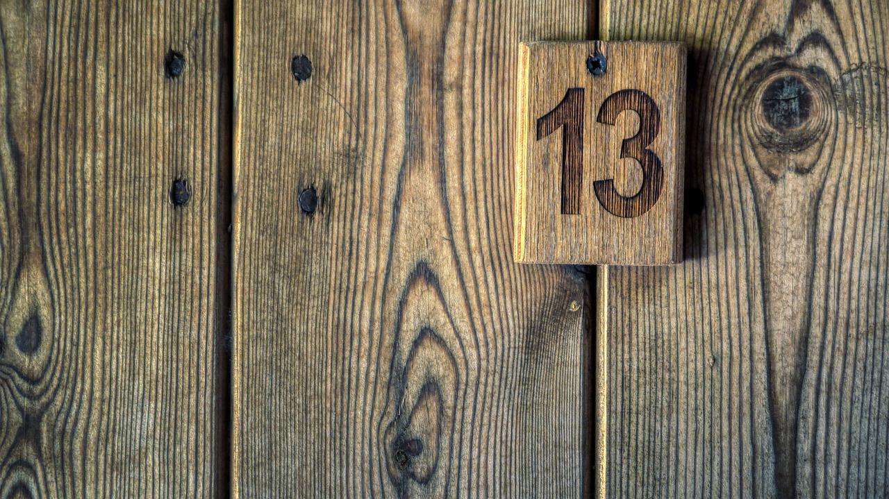 Number 13 Engraved On Wood
