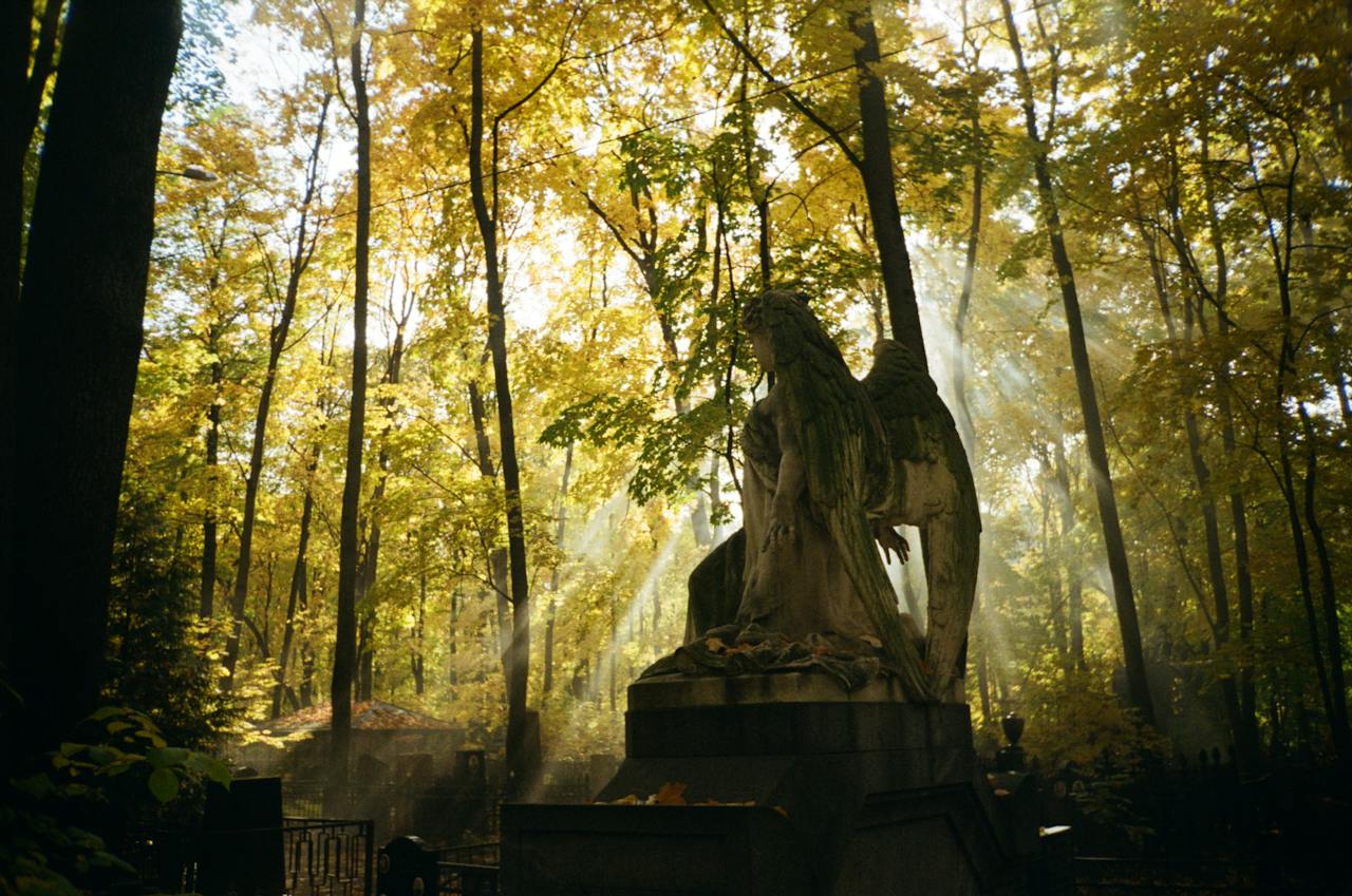 Angel Sculpture on Cemetery